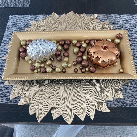 ✨NWT rectangle gold serving tray table decoration display plate - Picture 3 of 7